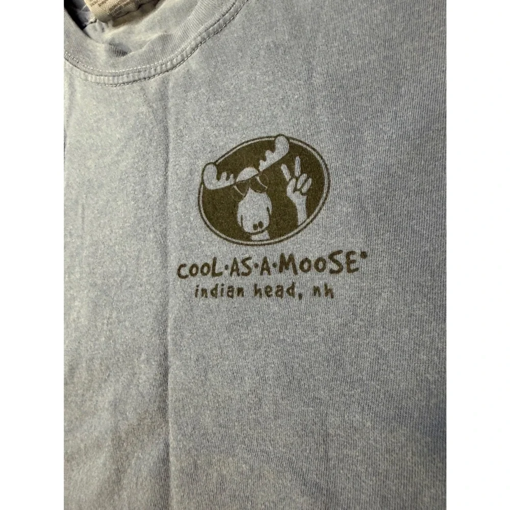 Comfort Colors Cool As A Moose Indian Head NH Blue Graphic T-Shirt Youth Small